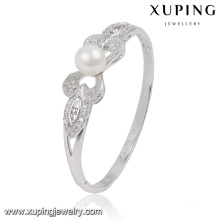 51500 Fashion élégant Rhodium CZ diamant bijoux Bracelet avec perle pour les femmes